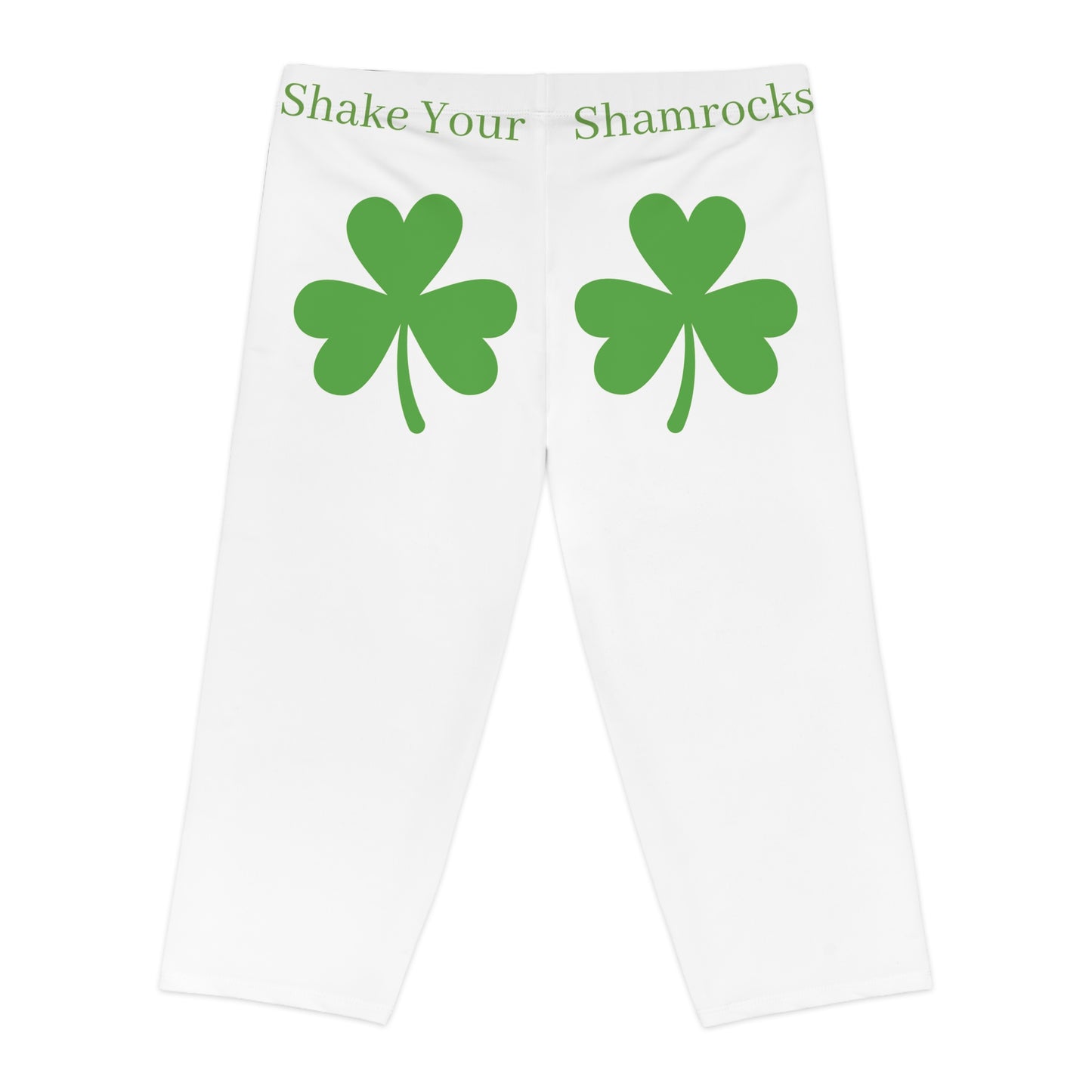 Shake Your Shamrocks Women's Capri Leggings (White)