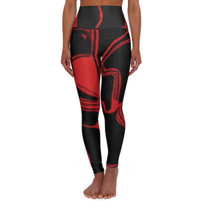 Abstract/Artistic RednBlack High Waisted Yoga Leggings (RnB) - Shark Night Clothing Co.