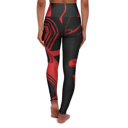 Abstract/Artistic RednBlack High Waisted Yoga Leggings (RnB) - Shark Night Clothing Co.